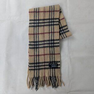 Burberry Check Lambswool Scarf Beige | Designer | Rare